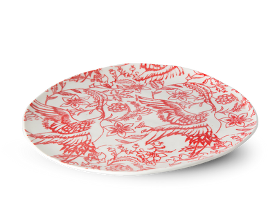 Red Porcelain Dinner Plate